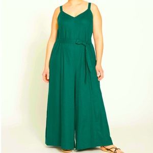 BRAND NEW Universal Standard  Linen
Jumpsuit Sea Moss size L (SZ 22-24)